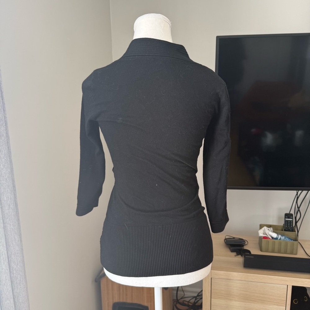 Le Château | women's small Black Wrap-Style Top with Buckle Detail - Picture 3 of 5